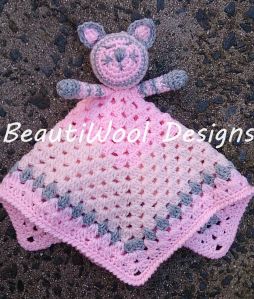Cat lovey baby security blanket